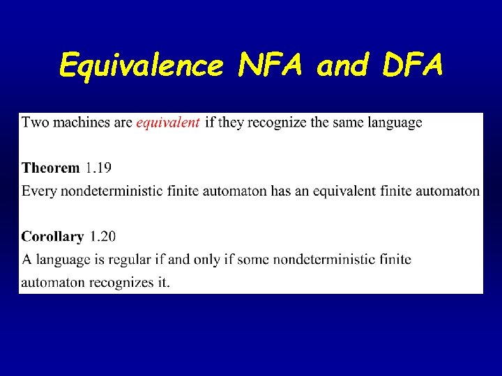Equivalence NFA and DFA 