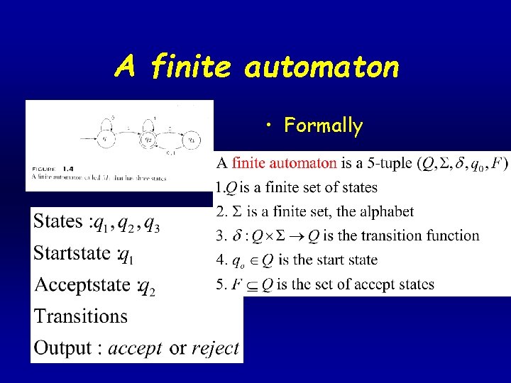 A finite automaton • Figure 1. 4 • Formally 