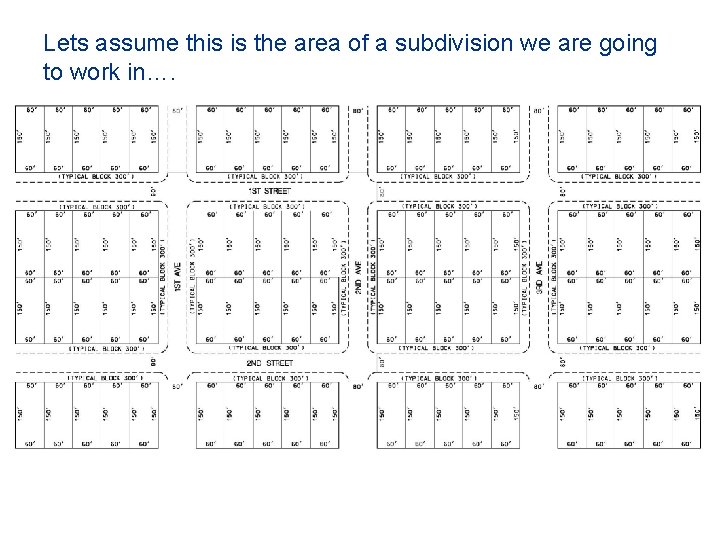 Lets assume this is the area of a subdivision we are going to work