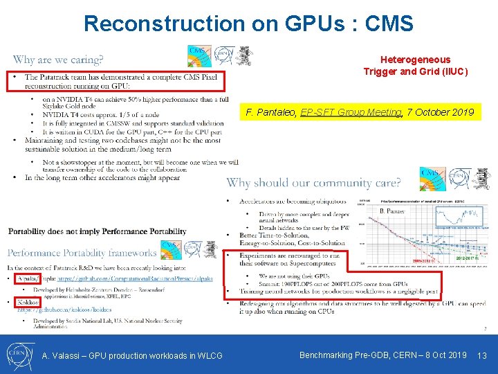 Reconstruction on GPUs : CMS Heterogeneous Trigger and Grid (IIUC) F. Pantaleo, EP-SFT Group