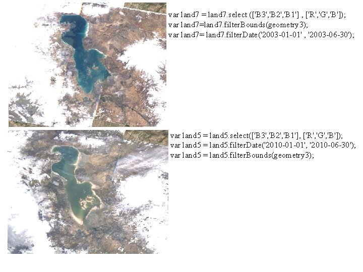 var land 7 = land 7. select (['B 3', 'B 2', 'B 1'] ,