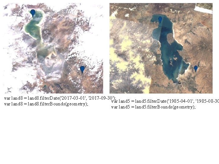 var land 8 = land 8. filter. Date('2017 -03 -01', '2017 -09 -30'); var