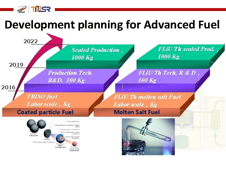 Development planning for Advanced Fuel 2022 Scaled Production， 1000 Kg FLi. U/Th scaled Prod.