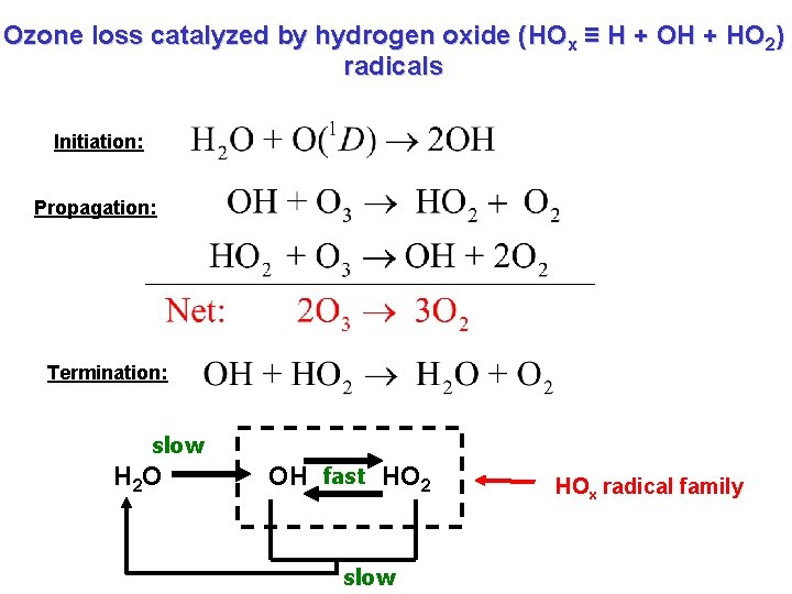 Ozone loss catalyzed by hydrogen oxide (HOx ≡ H + OH + HO 2)