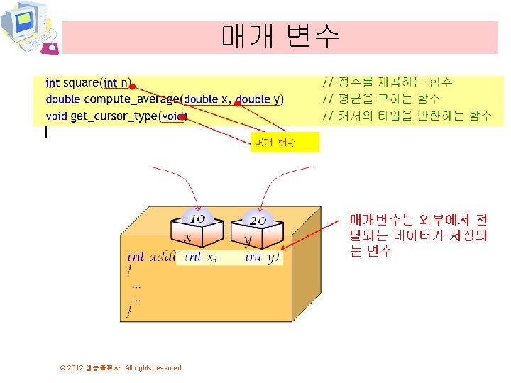 매개 변수 © 2012 생능출판사 All rights reserved 