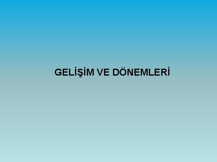 GELİŞİM VE DÖNEMLERİ 