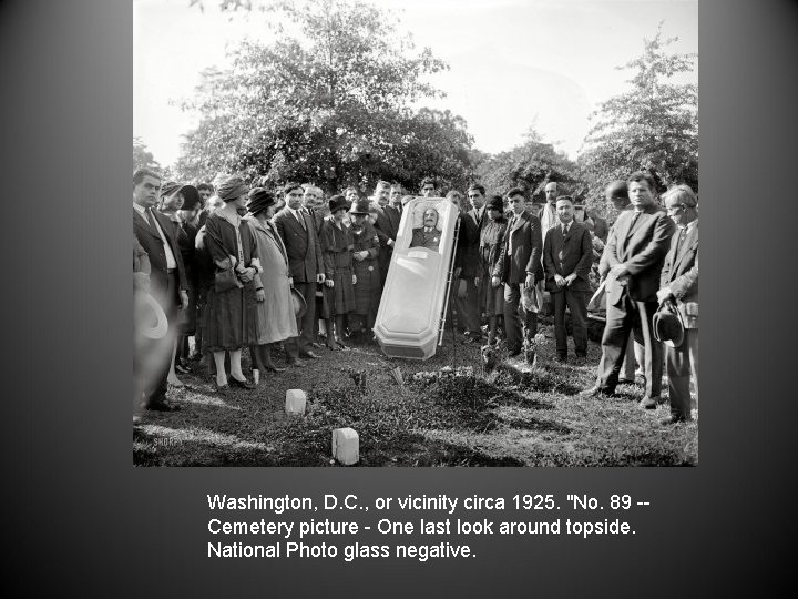 Washington, D. C. , or vicinity circa 1925. "No. 89 -Cemetery picture - One