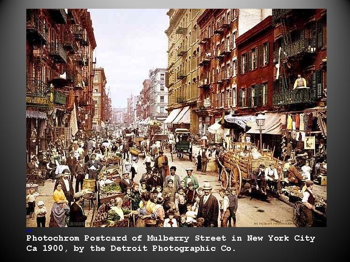 Photochrom Postcard of Mulberry Street in New York City Ca 1900, by the Detroit