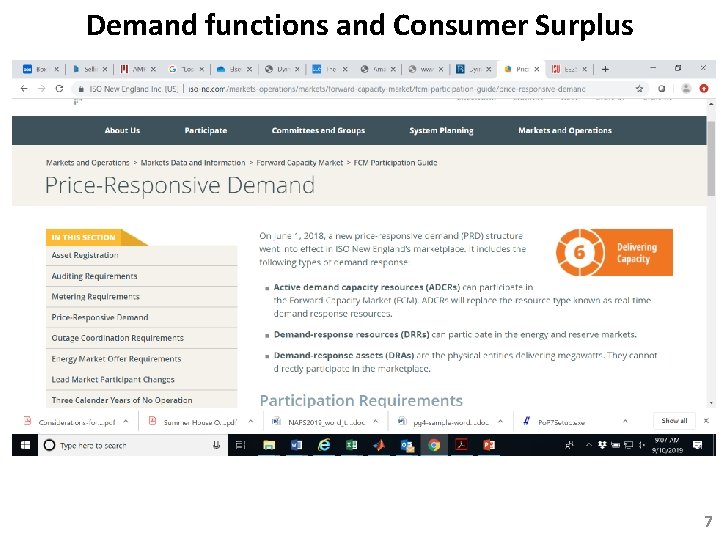 Demand functions and Consumer Surplus 7 