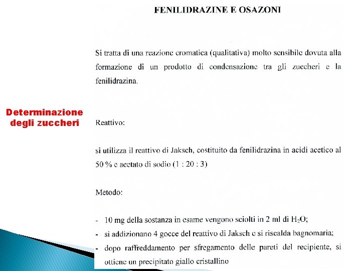 Determinazione degli zuccheri 