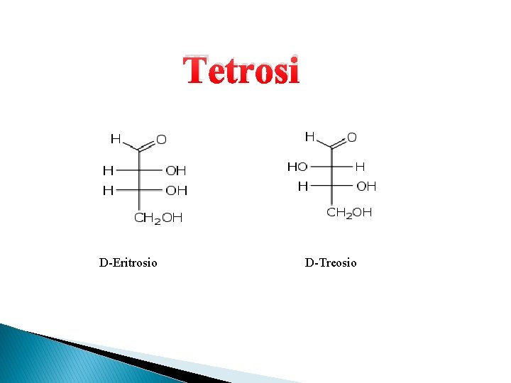 Tetrosi D-Eritrosio D-Treosio 