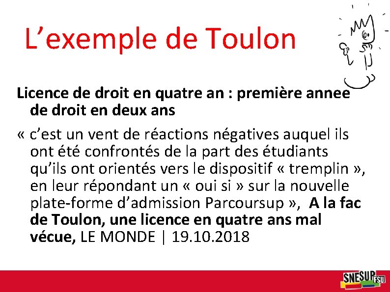 L’exemple de Toulon Licence de droit en quatre an : première année de droit