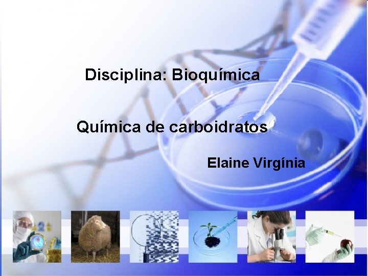 Disciplina: Bioquímica Química de carboidratos Elaine Virgínia 