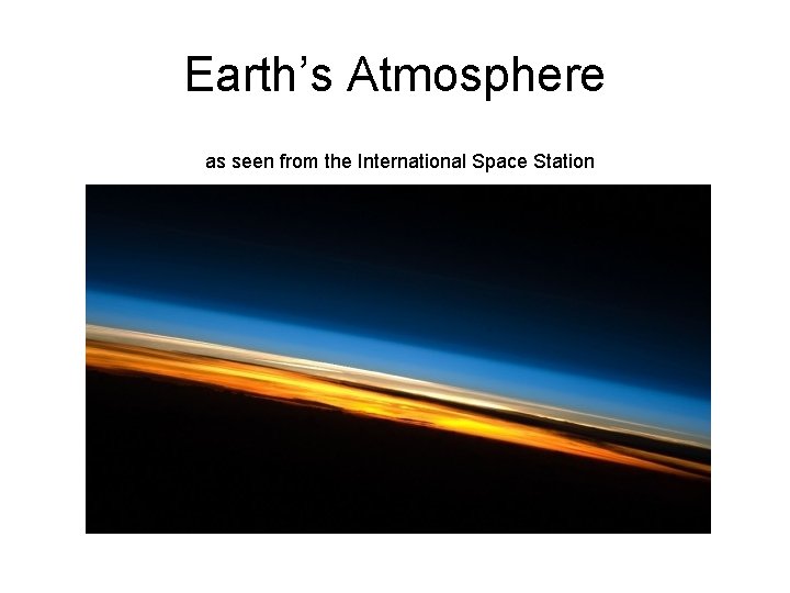 Earth’s Atmosphere as seen from the International Space Station 