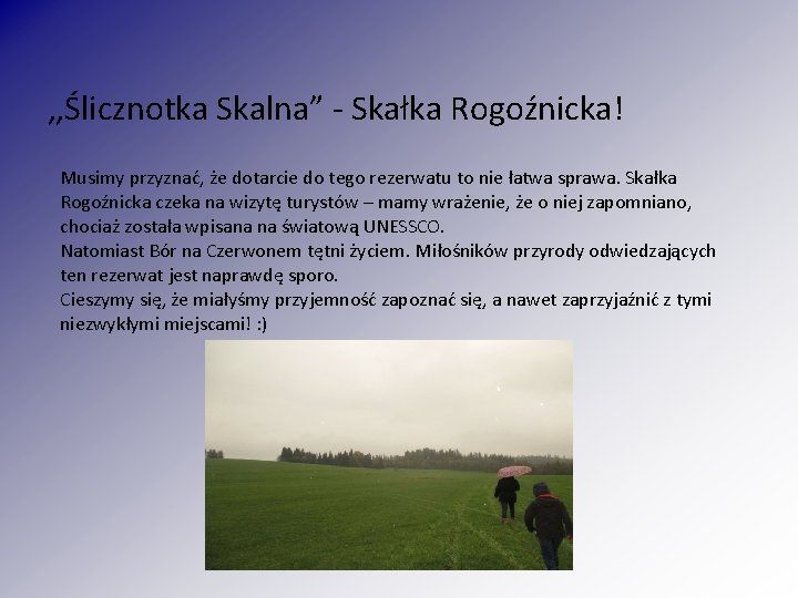 , , Ślicznotka Skalna” - Skałka Rogoźnicka! Musimy przyznać, że dotarcie do tego rezerwatu , , Ślicznotka Skalna” - Skałka Rogoźnicka! Musimy przyznać, że dotarcie do tego rezerwatu