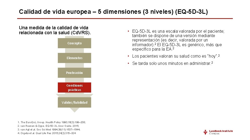 Calidad de vida europea – 5 dimensiones (3 niveles) (EQ-5 D-3 L) Una medida