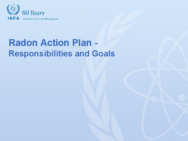 Radon Action Plan Responsibilities and Goals 