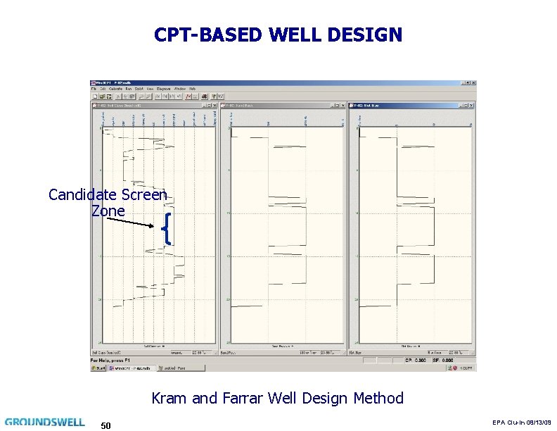 CPT-BASED WELL DESIGN Candidate Screen Zone Kram and Farrar Well Design Method 50 EPA