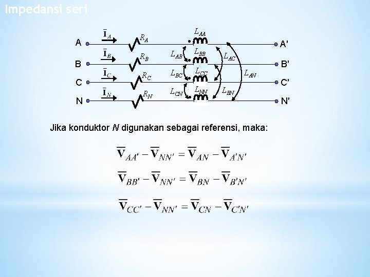 Impedansi seri A B C N RA RB RC RN LAB LBC LCN LAA Impedansi seri A B C N RA RB RC RN LAB LBC LCN LAA