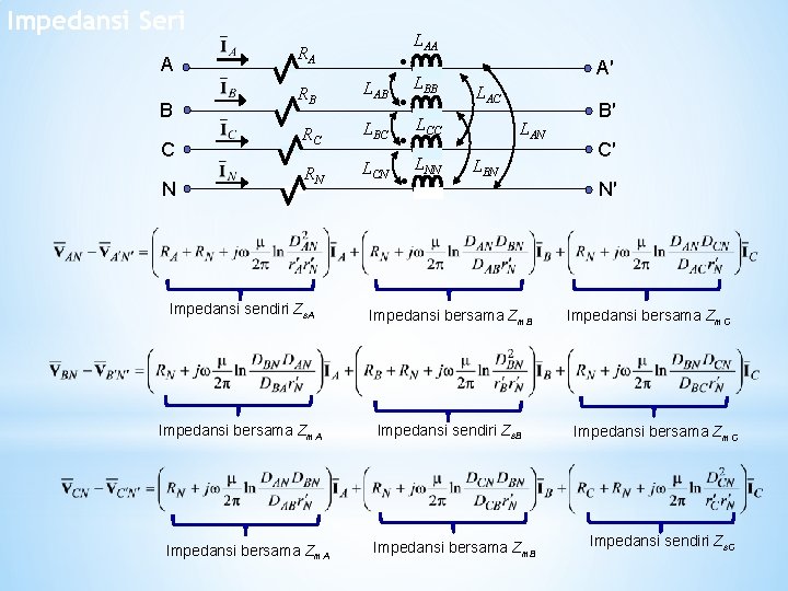 Impedansi Seri A B C N RA RB RC RN LAB LBC LCN LAA Impedansi Seri A B C N RA RB RC RN LAB LBC LCN LAA