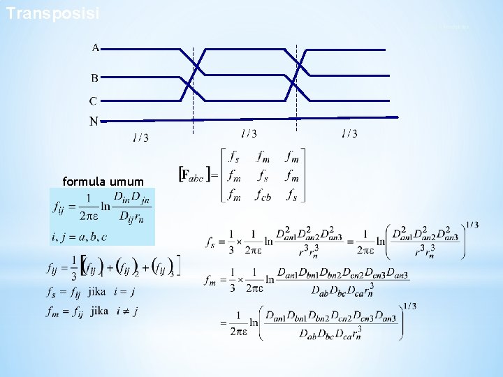 Transposisi Sistem 4 Konduktor formula umum Transposisi Sistem 4 Konduktor formula umum