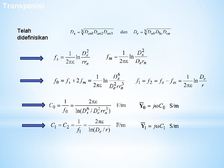 Transposisi Sistem 4 Konduktor Telah didefinisikan Transposisi Sistem 4 Konduktor Telah didefinisikan