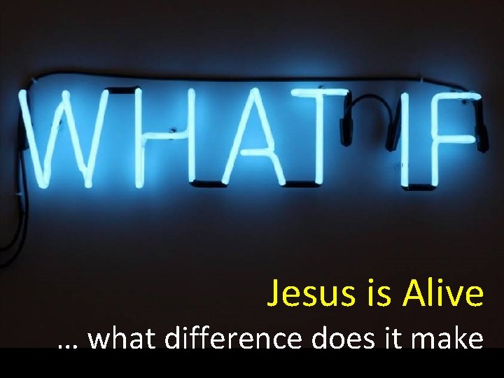 Jesus is Alive … what difference does it make 