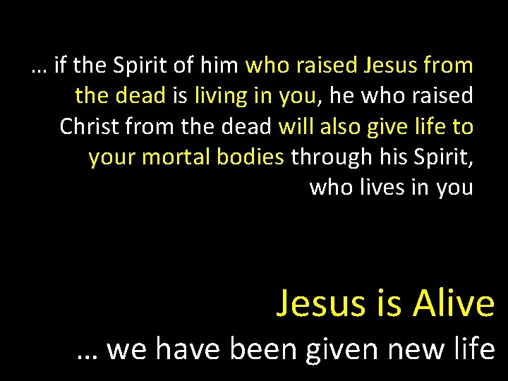 … if the Spirit of him who raised Jesus from the dead is living