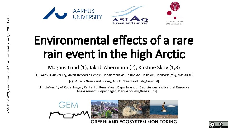 EGU 2017 PICO presentation spot 5 b on Wednesday, 26 Apr 2017, 15: 40
