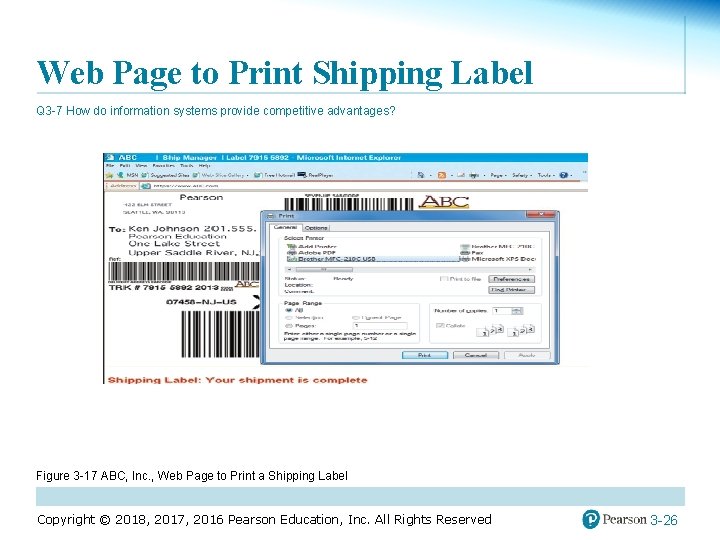 Web Page to Print Shipping Label Q 3 -7 How do information systems provide