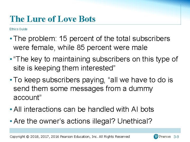 The Lure of Love Bots Ethics Guide • The problem: 15 percent of the