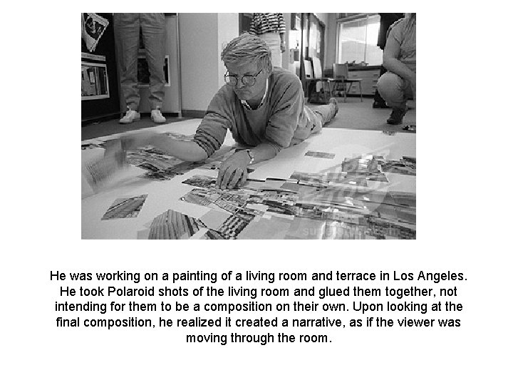 He was working on a painting of a living room and terrace in Los