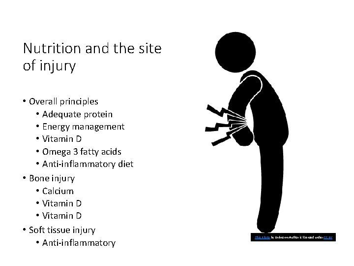 Nutrition and the site of injury • Overall principles • Adequate protein • Energy