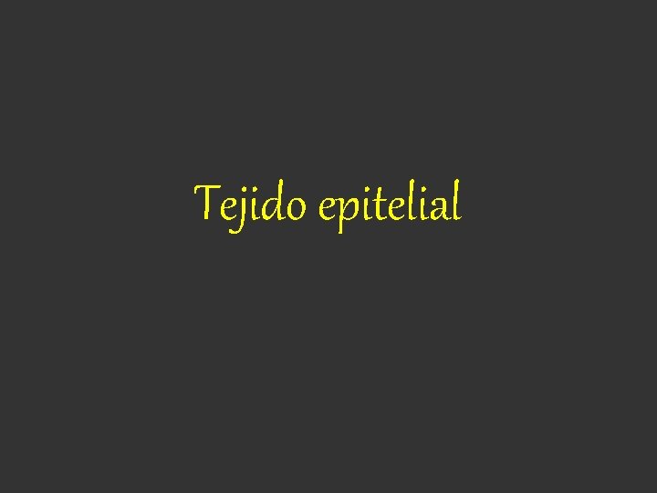 Tejido epitelial 