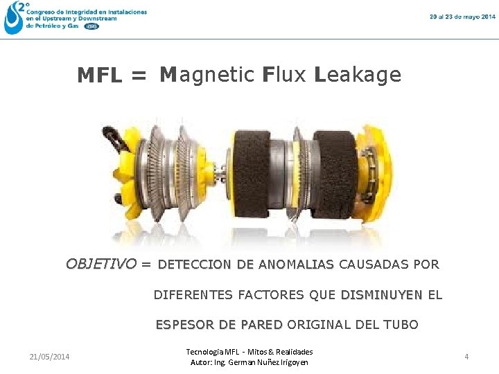 MFL = Magnetic Flux Leakage OBJETIVO = DETECCION DE ANOMALIAS CAUSADAS POR DIFERENTES FACTORES