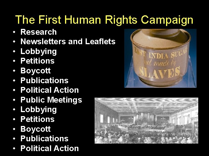 The First Human Rights Campaign • • • • Research Newsletters and Leaflets Lobbying