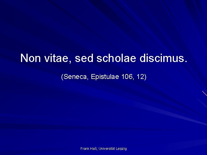 Non Vitae Sed Scholae Discimus slidetodoc.com