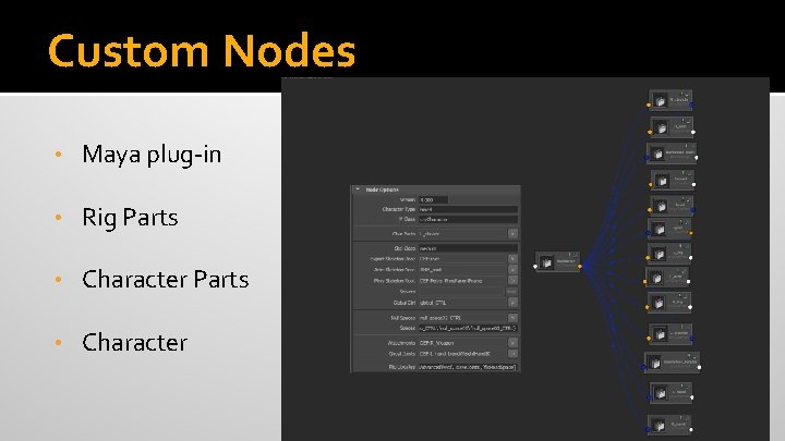 Custom Nodes • Maya plug-in • Rig Parts • Character 