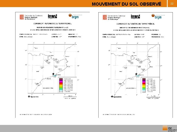 MOUVEMENT DU SOL OBSERVÉ 22 