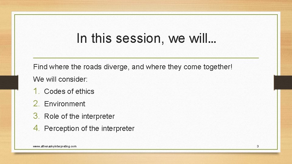 In this session, we will… Find where the roads diverge, and where they come