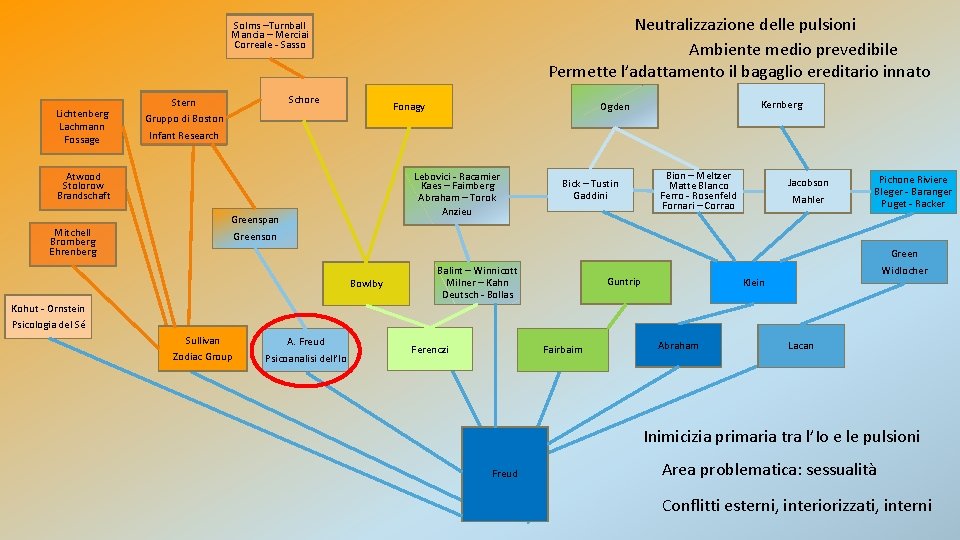 Neutralizzazione delle pulsioni Ambiente medio prevedibile Permette l’adattamento il bagaglio ereditario innato Solms –Turnball