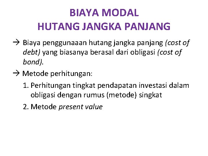 Biaya Modal Ari Darmawan Dr S Ab M