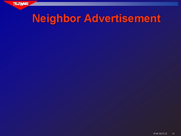 Neighbor Advertisement IPv 6 5 A 7 CE 11 