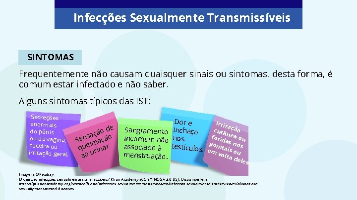 Infecções Sexualmente Transmissíveis SINTOMAS Frequentemente não causam quaisquer sinais ou sintomas, desta forma, é Infecções Sexualmente Transmissíveis SINTOMAS Frequentemente não causam quaisquer sinais ou sintomas, desta forma, é