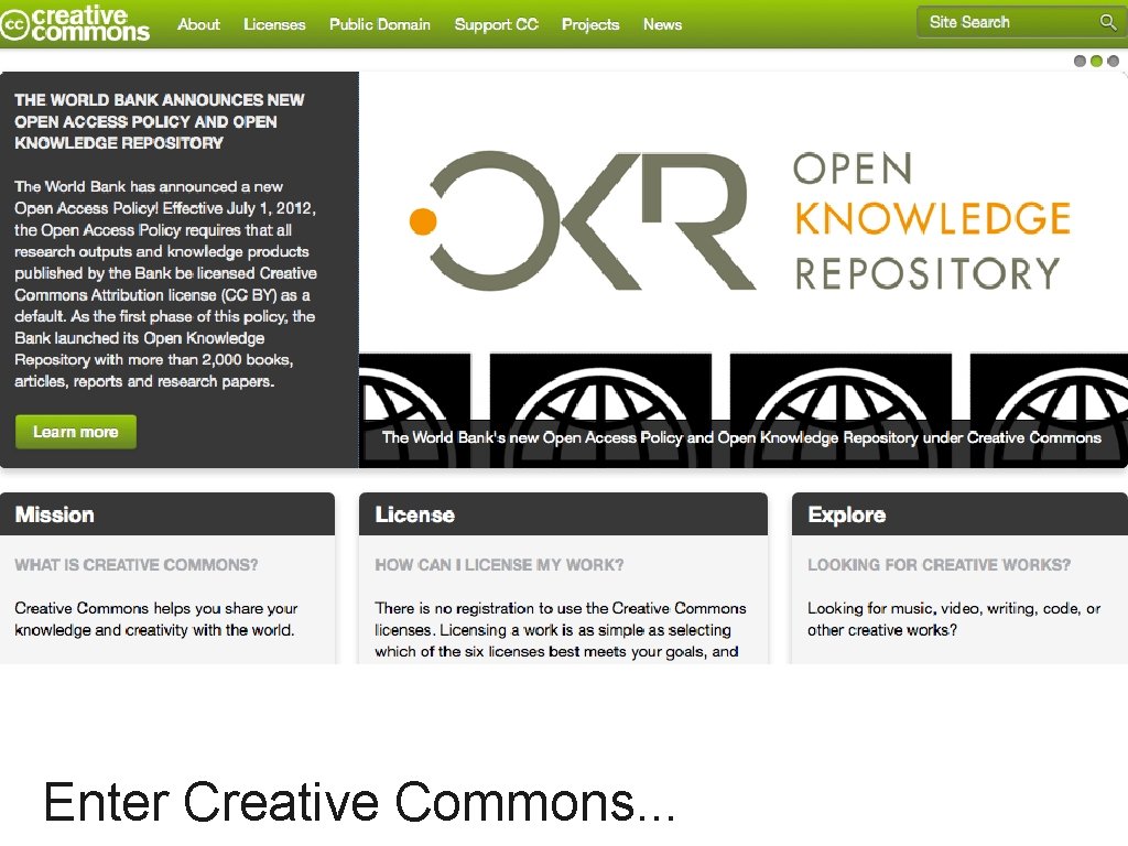 Enter Creative Commons. . . 