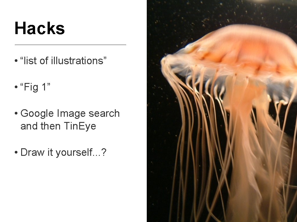 Hacks • “list of illustrations” • “Fig 1” • Google Image search and then