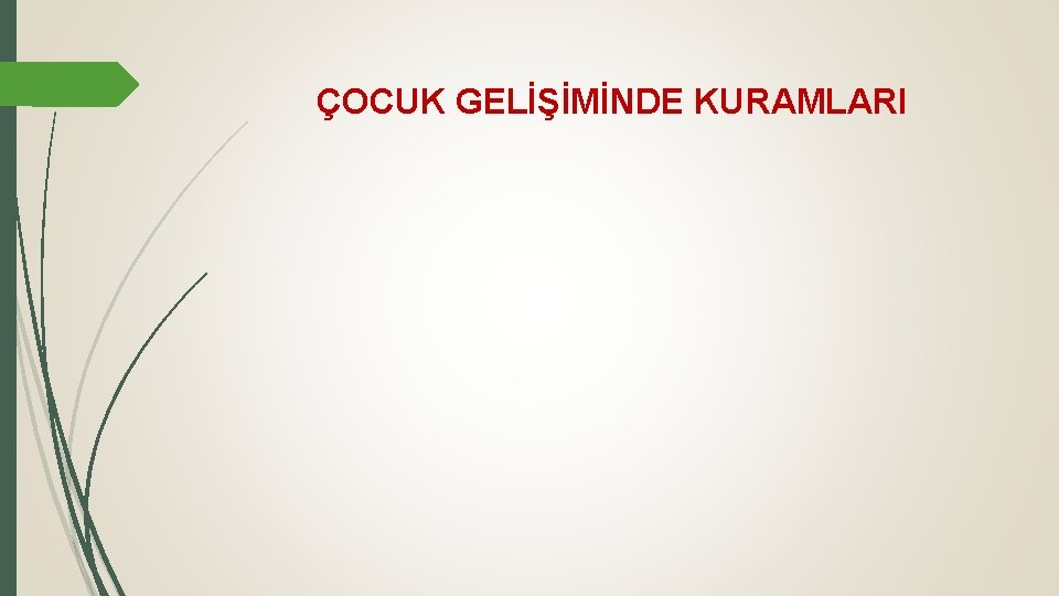 ÇOCUK GELİŞİMİNDE KURAMLARI 