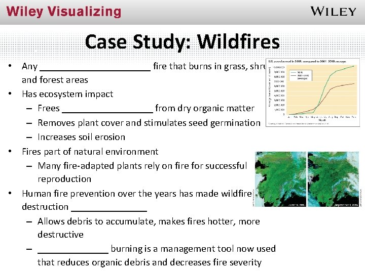 Case Study: Wildfires • Any ___________ fire that burns in grass, shrub, and forest