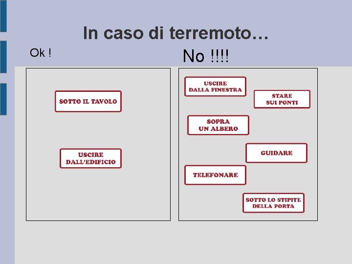 Ok ! In caso di terremoto… No !!!! 