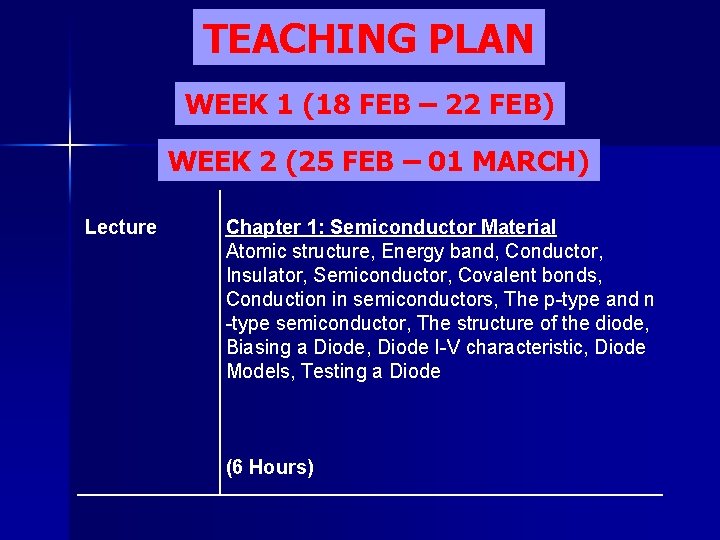 TEACHING PLAN WEEK 1 (18 FEB – 22 FEB) WEEK 2 (25 FEB –